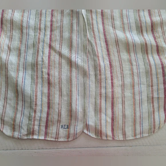 Lauren Ralph Lauren Women's Linen Button Tunic Relaxed Large Striped - Picture 8 of 11